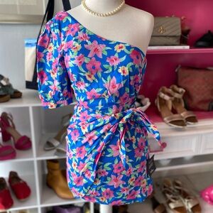 NWT Lulus floral one-shoulder dress size XS